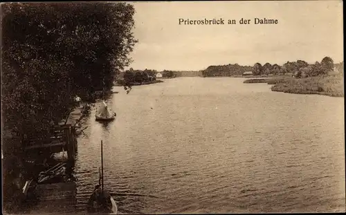Ak Prierosbrück Gräbendorf Heidesee Brandenburg, Dahmepartie, Restaurant zum Wassersport