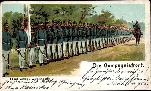 Litho Die Kompagniefront, Soldaten in Uniformen