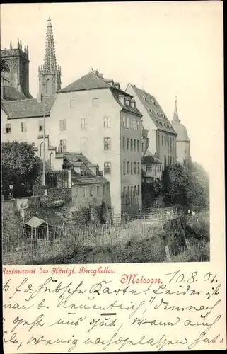 Ak Meißen an der Elbe, Restaurant des Königl. Burgkellers