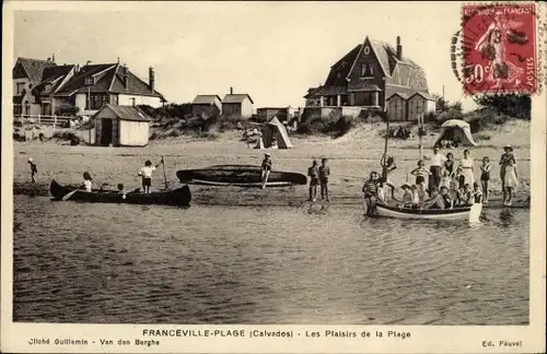 Ak Franceville Plage Calvados, Les Plaisirs de la Plage