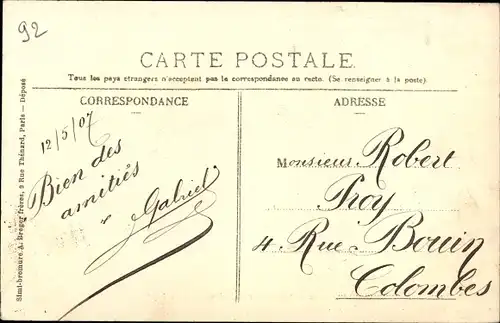 Ak Asnières Hauts-de-Seine, Boulevard Voltaire, Vue du Pont
