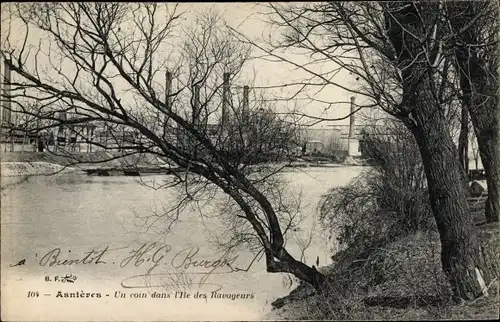 Ak Asnières Hauts-de-Seine, Un coin dans l'Ile des Ravageurs