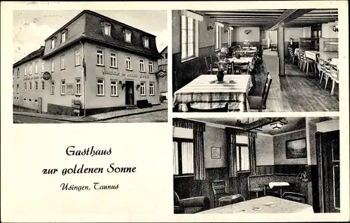 Ak Usingen im Taunus Hessen, Gasthof zur goldenen Sonne