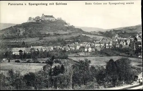 Ak Spangenberg in Hessen, Panorama mit Schloss
