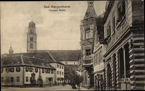 Ak Bad Mergentheim in Tauberfranken, Unterer Markt