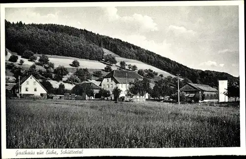 Ak Schuttertal im Schwarzwald, Gasthaus zur Eiche, Blick auf den Ort