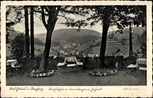 Ak Bad Grund im Harz, Terrasse eines Restaurants