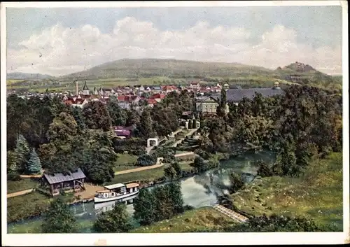 Ak Bad Kissingen Unterfranken Bayern, Panorama, Saale
