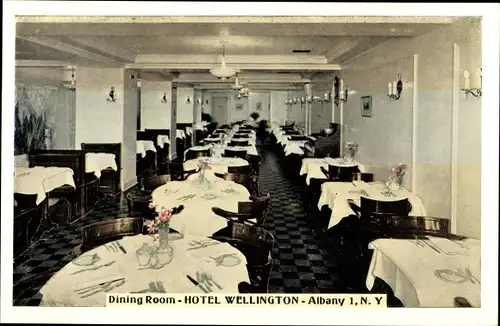 Ak Albany New York USA, Hotel Wellington, Dining Room