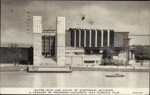 Ak Chicago Illinois, Water Gate and Court of electrical Building, Century of Progress 1933