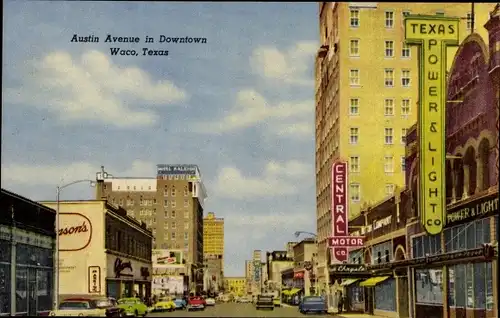 Ak Waco Texas USA, Austin Avenue in Downtown