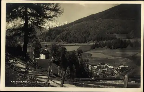 Ak Stainach am Brenner Tirol, Kalvarienberg, Blick auf den Ort