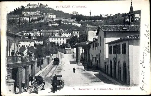 Ak Firenze Florenz Toscana, S. Domenico e Panorama di Fiesole