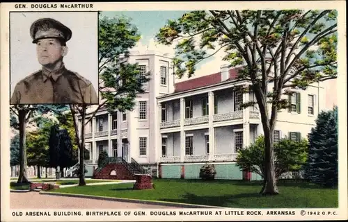 Ak Little Rock Arkansas USA, Old Arsenal Building, Birthplace of Gen. Douglas MacArthur