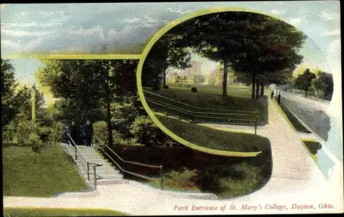 Ak Dayton Ohio USA, Park Entrance of St. Mary's College