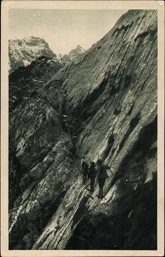 Ak Zugspitzbesteigung durch das Höllental, Klettersteig Brett