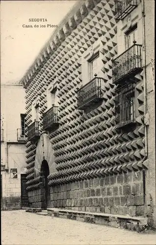 Ak Segovia Kastilien und Leon, Casa de los Pieos