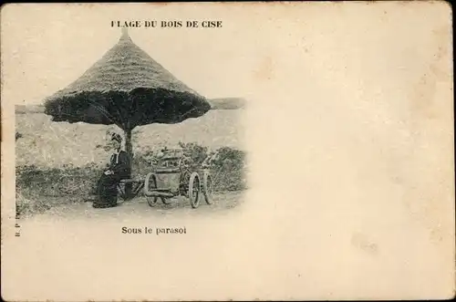 Ak Bois de Cise Ault Somme, Plage, Sous le parasol