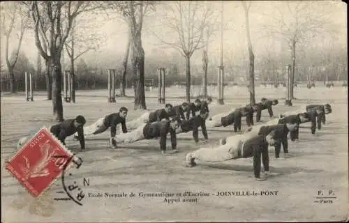 Ak Joinville le Pont Val de Marne, Ecole Normale de Gymnastique et d'Escrime, Appui avant