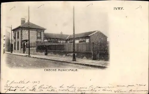 Ak Ivry sur Seine Val de Marne, Creche Municipale