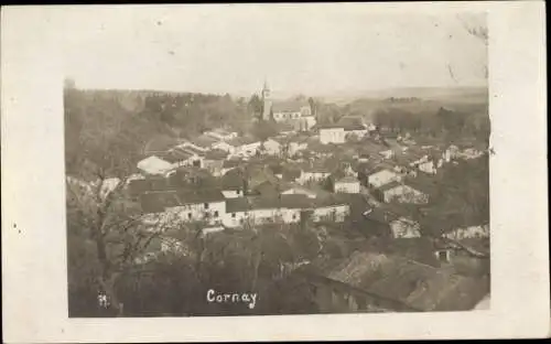 Foto Ak Cornay Ardennes, Totalansicht der Ortschaft