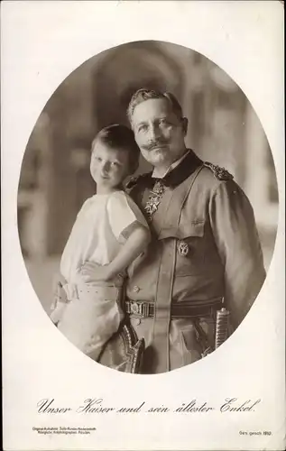 Ak Unser Kaiser und sein ältester Enkel, Kaiser Wilhelm II. von Preußen, Portrait