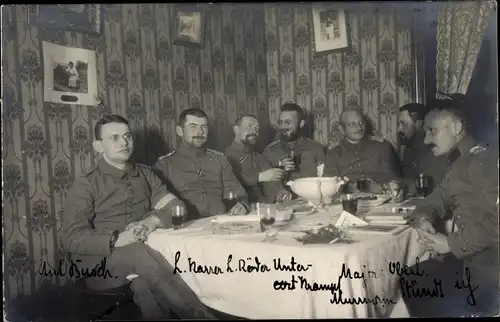 Foto Ak Deutsche Soldaten, Kaiserreich, I.WK, Gruppenaufnahme