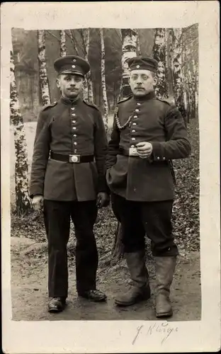 Foto Ak Zwei deutsche Soldaten, Kaiserreich, Schützenschnur, I WK
