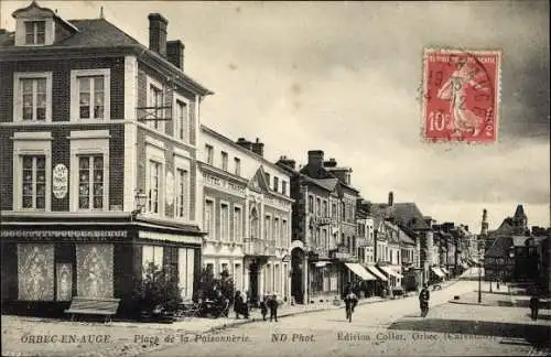 Ak Orbec en Auge Calvados, Place de la Poissonnerie