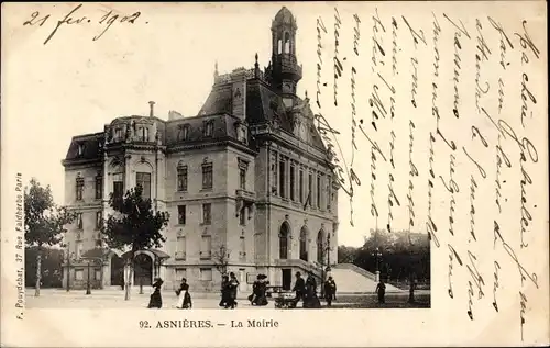 Ak Asnières Haut-de-Seine, La Mairie