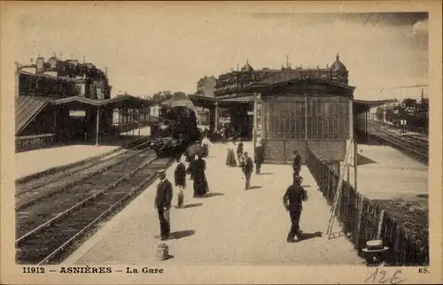 Ak Asnières Hauts-de-Seine, La Gare