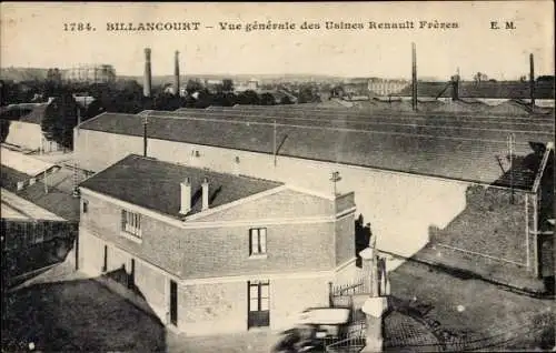 Ak Billancourt Hauts de Seine, Vue generale des Usines Renault Freres