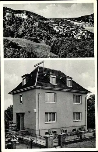 Ak Heidelberg am Neckar, Pension Haus Sedlmayer, Blick auf den Ort