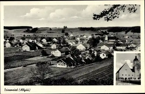 Ak Friesenried in Schwaben, Panorama, Pfarrkirche