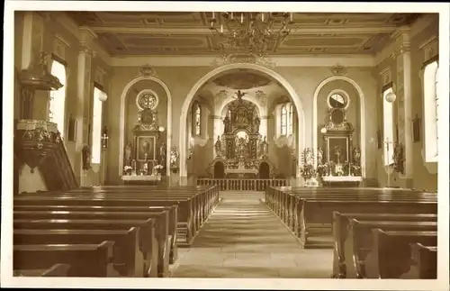 Ak Sasbachwalden im Schwarzwald, Wallfahrtskirche Dreifaltigkeit, Innenansicht