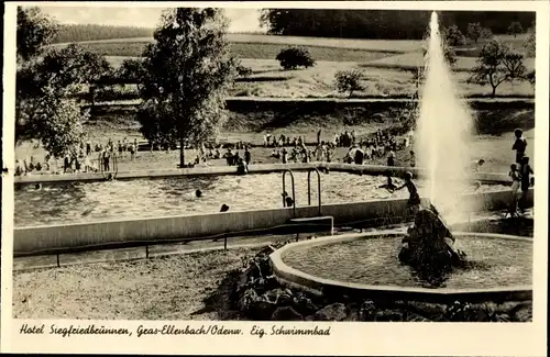 Ak Gras Ellenbach Fürth im Odenwald, Hotel Siegfriedbrunnen, Schwimmbad