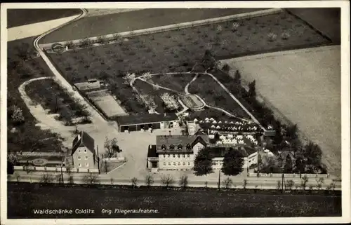 Ak Colditz in Sachsen, Fliegeraufnahme, Walschänke