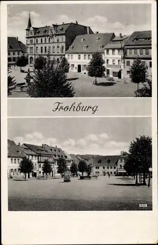 Ak Frohburg in Sachsen, Rathaus, Marktplatz