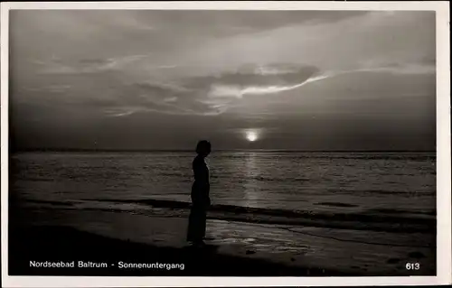 Ak Insel Baltrum in Ostfriesland, Sonnenuntergang