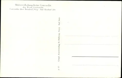 Ak Herdorf im Siegerland, Mütter Erholungsheim Concordia