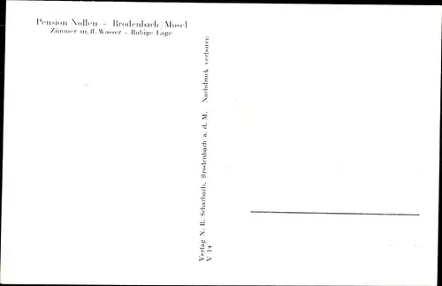 Ak Brodenbach an der Terrassenmosel, Pension Nollen, See, Terrasse