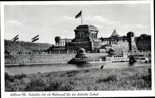 Ak Koblenz am Rhein, Deutsches Eck, Mahnmal