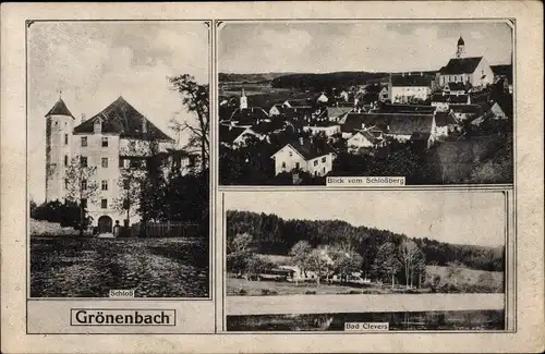 Ak Bad Grönenbach im Allgäu, Blick vom Schlossberg, Bad Clevers, Schloss