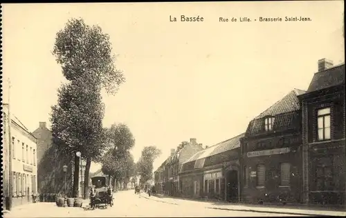 Ak La Bassée Nord, Rue de Lille, Brasserie Saint Jean