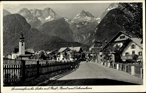 Ak Lofer in Salzburg, Blick auf den Ort, Reifhorn, Breithorn, Ochsenhorn