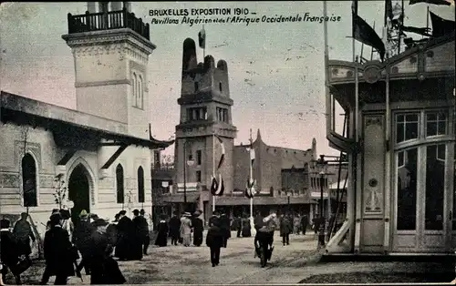 Ak Brüssel, Exposition 1910, Pavillons Algerien et de l'Afrique Occidentale Francaise