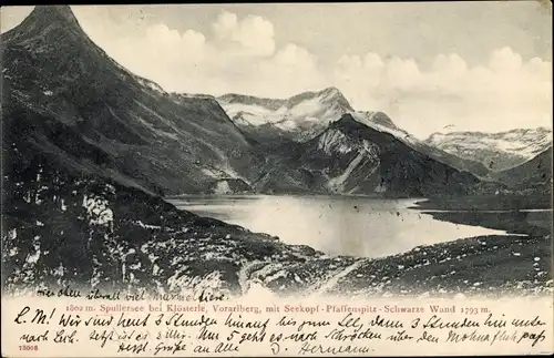 Ak Klösterle Vorarlberg Österreich, Spullersee, Seekopf, Pfaffenspitz, Schwarze Wand