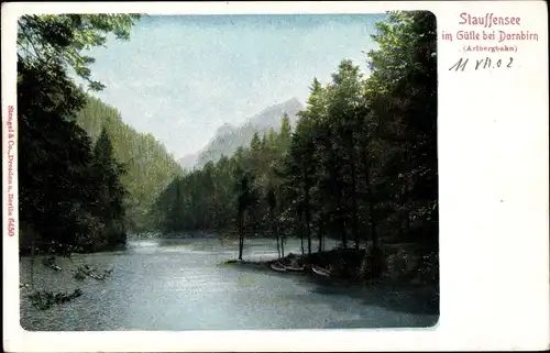 Ak Gütle Dornbirn in Vorarlberg, Blick über den Stauffensee