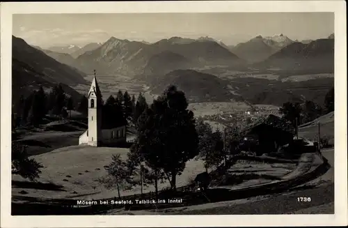 Ak Mösern Telfs in Tirol, Talblick ins Inntal