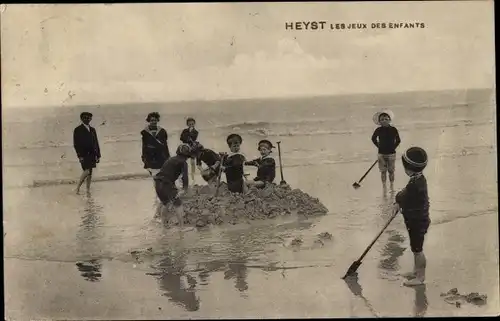 Ak Knokke Heist Heyst Knocke sur Mer Westflandern, Les jeux des enfants, Kinder am Strand